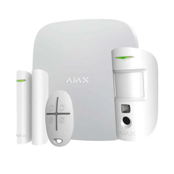 AJAX Hub kit/StarterKit Plus 25 Bölge GSM+GPRS Kablosuz Alarm Seti KeyPad YOK BEYAZ