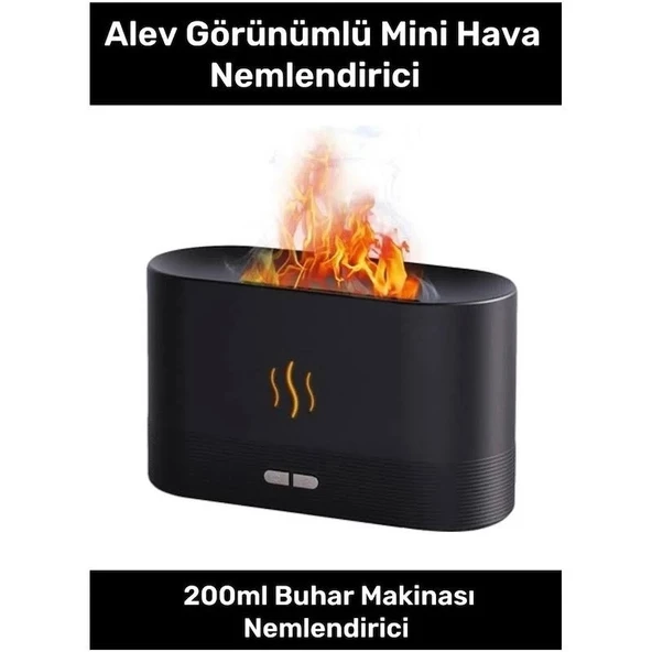 Ultrasonik Hava Nemlendirici Buhar Makinesi Alev Görünümlü