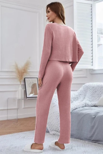 YNT Viskon Pudra  3 Lü Trend Crop Takım 7014 - 3