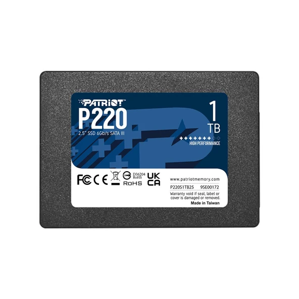 Patriot P220 1TB 550/500MB/s 2.5'' SATA3 SSD Disk (P220S1TB25)