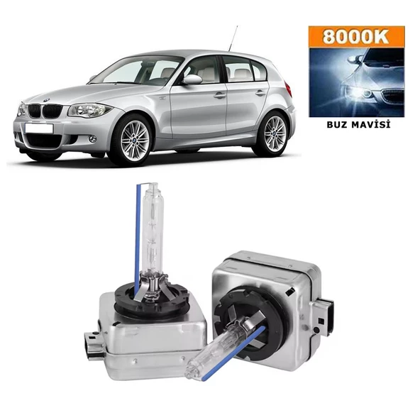 BMW 1 Serisi E87 2003-2012 Xenon D1S / D1R 8000K Buz Mavi HID Xenon Ampul 2 Adet