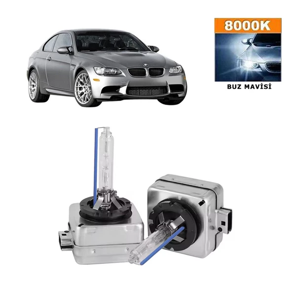 BMW 3 Serisi E92-E93 2005-2012 Xenon D1S / D1R 8000K Buz Mavisi HID Xenon Ampul 2 Adet