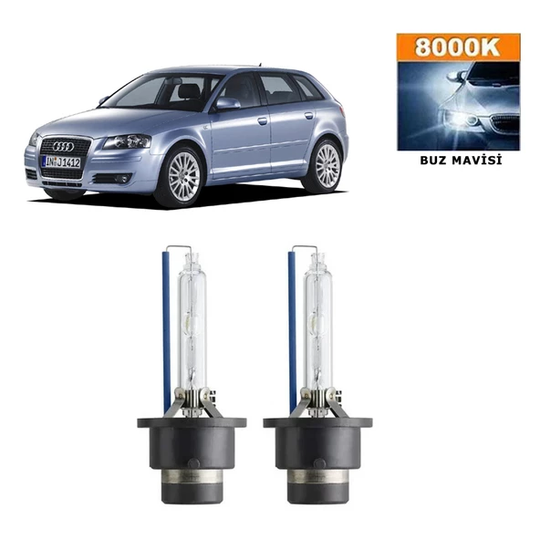 Audi A3 8P1 2004-2008 D2S / D2R 8000K Buz Mavisi HID Xenon Ampul 2 Adet
