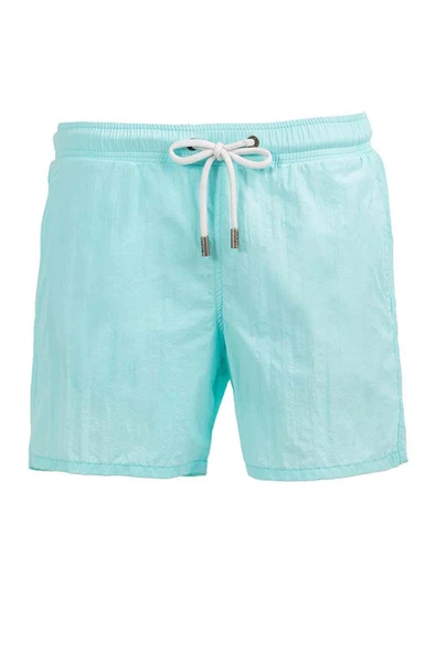 Mint Su İtici Özellikli Naylon Kumaş Düz Renk Basic Erkek Plaj Deniz Şort Mayo - 540-Mint