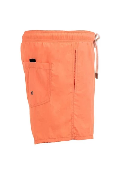 Somon Su İtici Özellikli Naylon Kumaş Düz Renk Basic Erkek Plaj Deniz Şort Mayo - 540-Somon - Resim 4