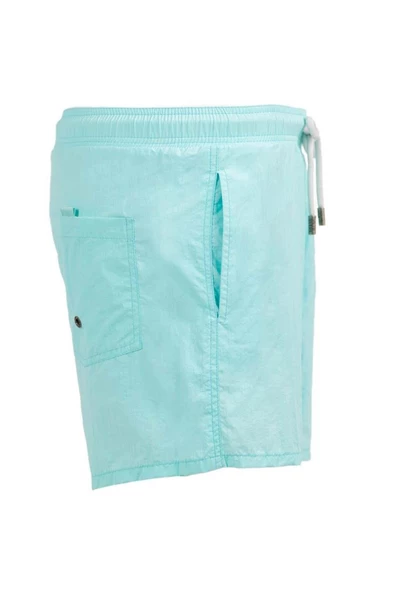 Mint Su İtici Özellikli Naylon Kumaş Düz Renk Basic Erkek Plaj Deniz Şort Mayo - 540-Mint - 4