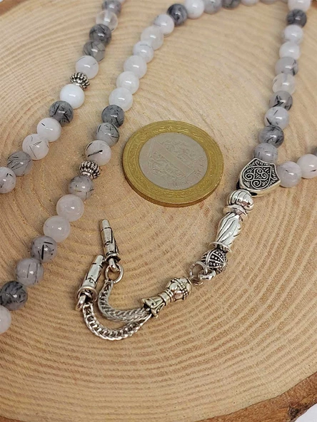 Rutil Kuvars Taşı 99luk Tesbih 6mm - Resim 3