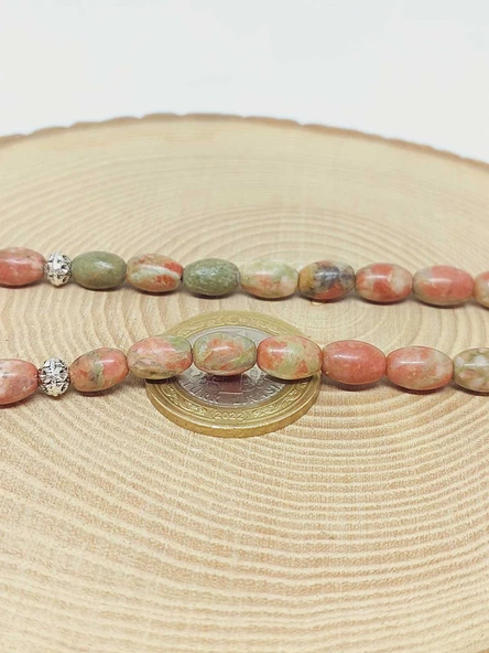 Unakit Taşı Arpa Kesim Tesbih 6*9mm (49434) - Resim 3