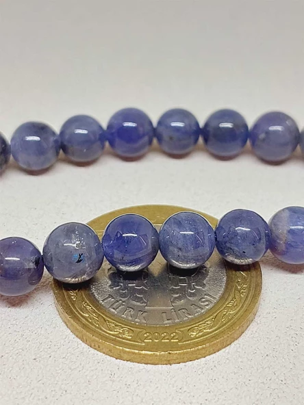 Tanzanit Taşı 33 lük Tesbih 7mm (Gümüş) (51294) - Resim 2