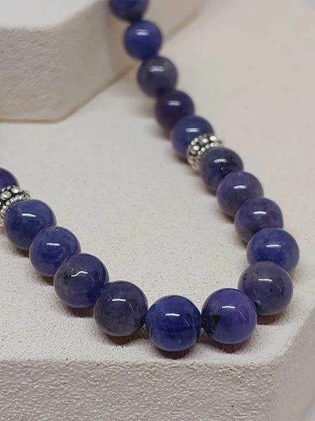 Tanzanit Taşı 33 lük Tesbih 7mm (Gümüş) (51294) - Resim 5