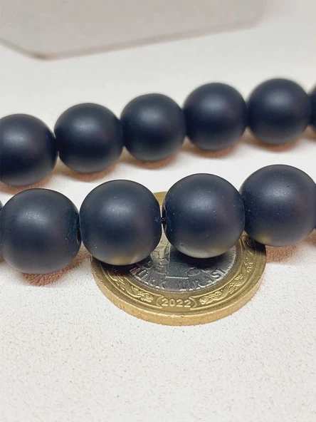 Onix (Oniks) Taşı 17lik Efe Tesbih Mat 12mm (51514) - Resim 4