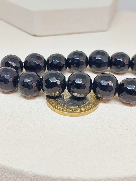 Oniks (Onix) Taşı Faset Kesim17lik Efe Tesbih 12mm (51526) - Resim 3