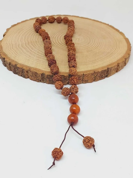 Rudraksha Tohum Düğümlü 33lük Tesbih  (51622) - Resim 4