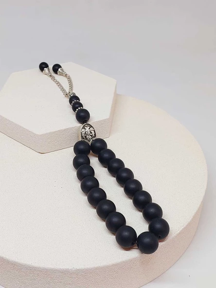 Onix (Oniks) Taşı 17lik Efe Tesbih Mat 12mm (51514) - Resim 2