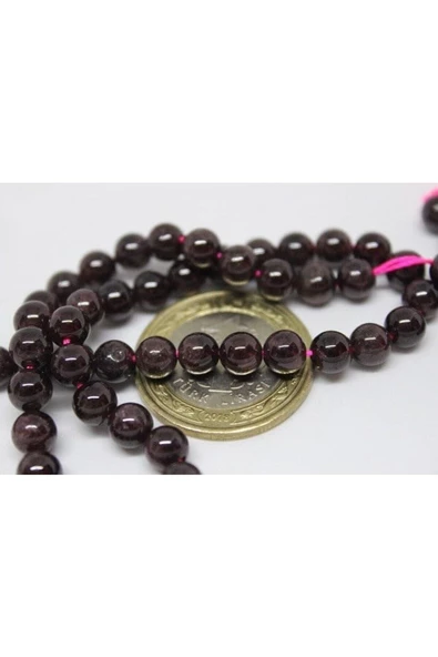 Bileklik Boy Lal (GRANAT) (GARNET) Taşı Yarım Dizi 6mm 18cm