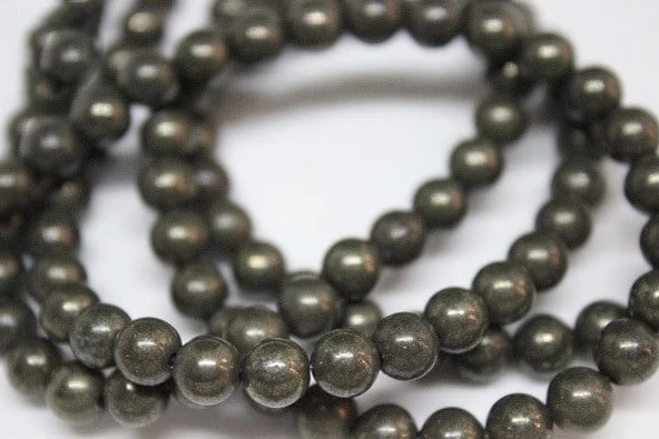 Bileklik Boy Pirit Taşı Yarım Dizi 6 Mm 18 Cm Uzunluğundadır - Resim 2