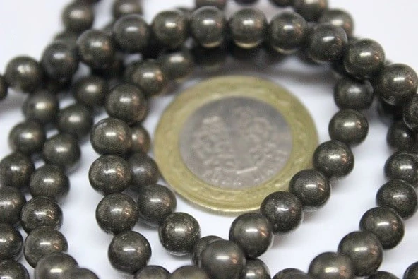 Bileklik Boy Pirit Taşı Yarım Dizi 6 Mm 18 Cm Uzunluğundadır ürün görseli