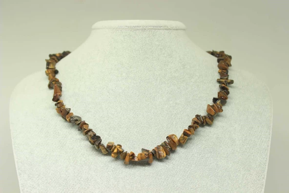 Kaplan Gözü Taşı Küçük Taşlar Kolye ürün görseli