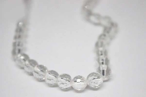 Kristal Kuvars Taşı Faset Kesim 8mm 4 Adet - Resim 4