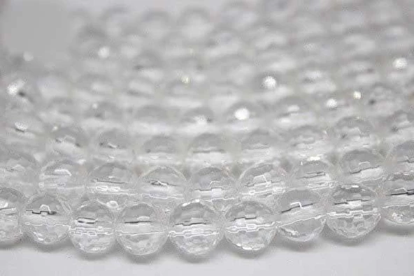 Kristal Kuvars Taşı Faset Kesim 8mm 4 Adet - Resim 5