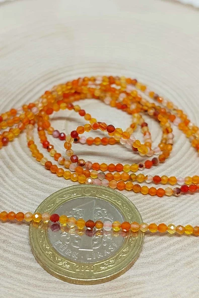 Bileklik Boy Akik Taşı Yarım Dizi 2mm (36300) (17CM UZUNLUĞUNDADIR) - Resim 2