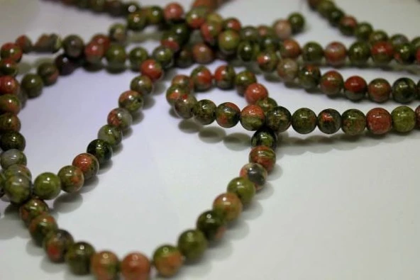 Bileklik Boy Unakit Taşı Yarım Dizi 6mm (18CM UZUNLUĞUNDADIR)