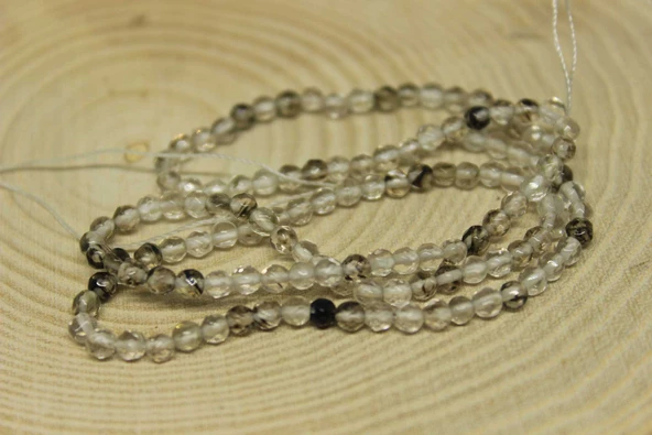 Bileklik Boy Rutil Kuvars Taşı Yarım Dizi 3mm (17CM UZUNLUĞUNDADIR)