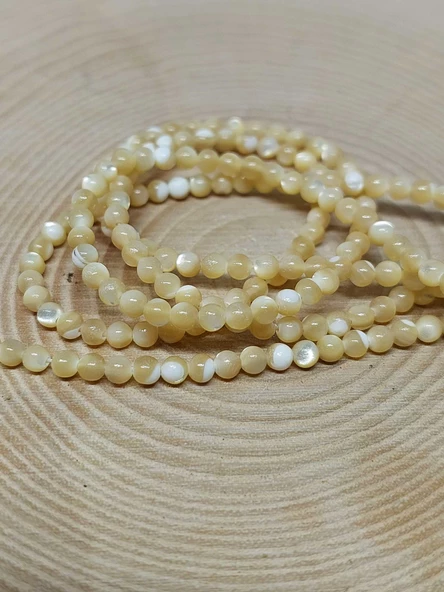 Bileklik Boy Sedef Taşı Karamel Yarım Dizi 3mm (17CM UZUNLUĞUNDADIR) ürün görseli