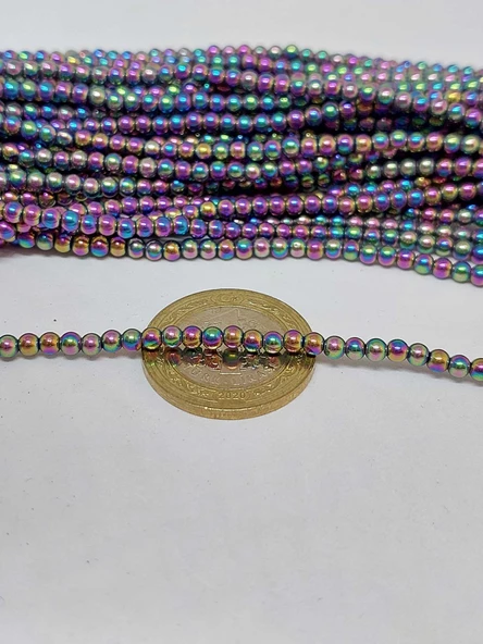 Bileklik Boy Hematit Taşı Yarım Dizi 3mm (35635) (17CM UZUNLUĞUNDADIR) - Resim 2