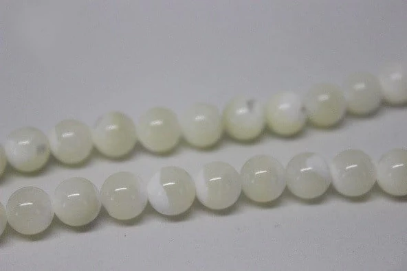 Sedef Taşı Yarım Dizi 8mm (BEYAZ) (18CM UZUNLUĞUNDADIR) - 2