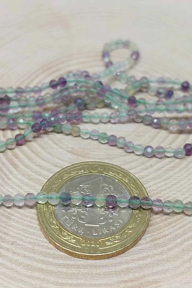 Bileklik Boy Florit Taşı Yarım Dizi 2,5mm (17CM UZUNLUĞUNDADIR) - Resim 3