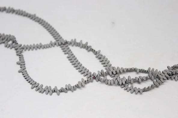 Bileklik Boy Hematit Taşı Çift Delikli Yarım Dizi (17495) (18CM UZUNLUĞUNDADIR) - Resim 2