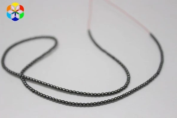 Bileklik Boy Hematit Taşı Yarım Dizi 2mm (KÜÇÜK DELİKLİ) (17CM UZUNLUĞUNDADIR) - Resim 3