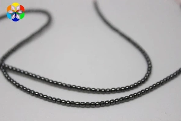 Bileklik Boy Hematit Taşı Yarım Dizi 2mm (KÜÇÜK DELİKLİ) (17CM UZUNLUĞUNDADIR) ürün görseli