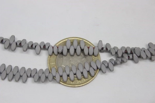 Bileklik Boy Hematit Taşı Çift Delikli Yarım Dizi (17495) (18CM UZUNLUĞUNDADIR) - Resim 4