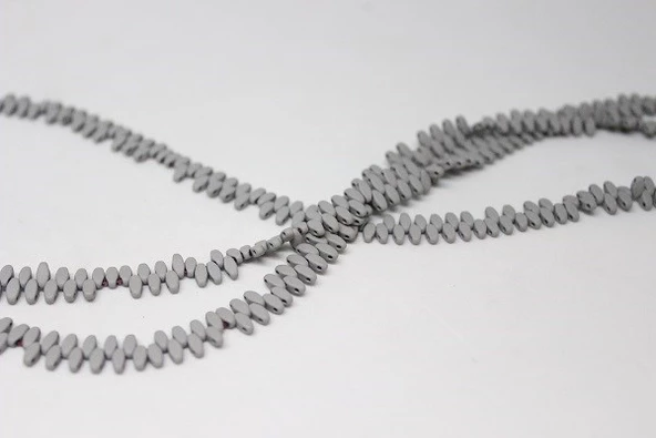 Bileklik Boy Hematit Taşı Çift Delikli Yarım Dizi (17495) (18CM UZUNLUĞUNDADIR) - Resim 6