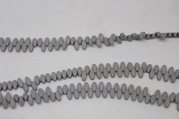 Bileklik Boy Hematit Taşı Çift Delikli Yarım Dizi (17495) (18CM UZUNLUĞUNDADIR) - Resim 3