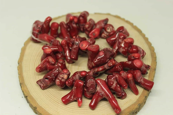 Bileklik Boy Mercan Şekilsiz Parçalar Yarım Dizi (BOYALIDIR) (18CM UZUNLUĞUNDADIR) - 3