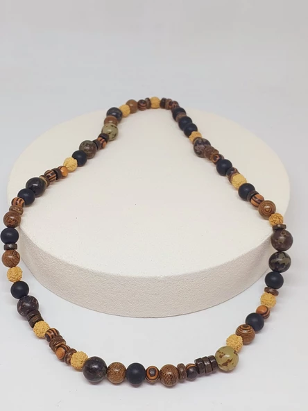 Ahşap Tasarım Unisex Otantik Kolye (51478) - Resim 2