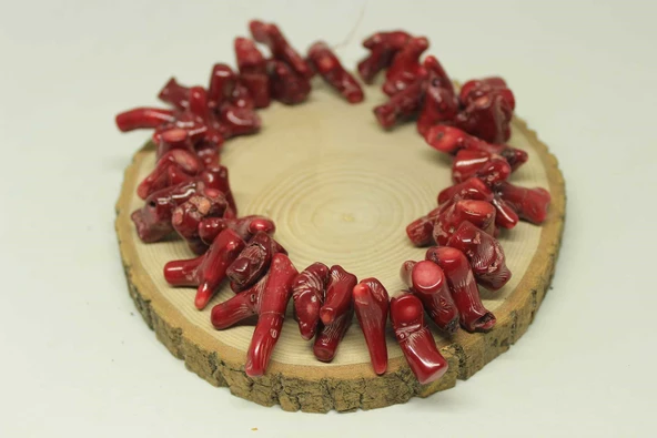 Bileklik Boy Mercan Şekilsiz Parçalar Yarım Dizi (BOYALIDIR) (18CM UZUNLUĞUNDADIR)