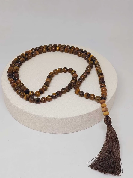 Kaplangözü Taşı108'lik Tibet Stili El Yapımı Mala Kolye (51394) - 3