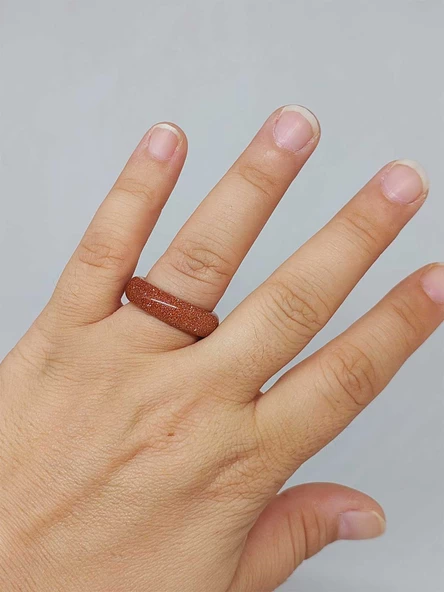 Yıldız Taşı Kahverengi Yüzük 6.5mm Kalınlığında (Standart Ölçü) (51492) - Resim 4