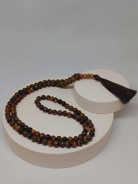 Kaplangözü Taşı108'lik Tibet Stili El Yapımı Mala Kolye (51394) - 7