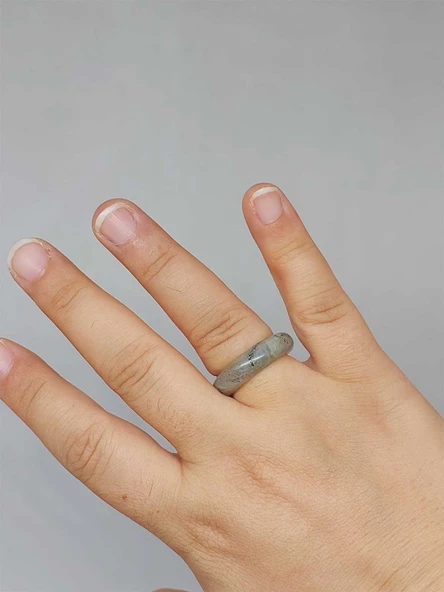 Labradorit Taşı Yüzük 6mm Kalınlığında (Standart Ölçü) (51502) - Resim 4