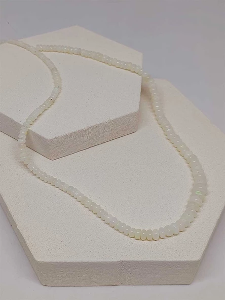 Avustralya Opal Taşı Kolye Yansımalı Renkler 43 Karat Çelik Kapama (51276) - Resim 7