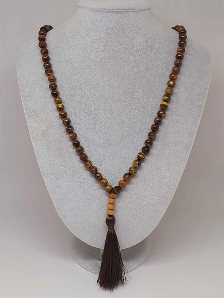 Kaplangözü Taşı108'lik Tibet Stili El Yapımı Mala Kolye (51394) - 4