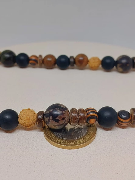 Ahşap Tasarım Unisex Otantik Kolye (51478) - Resim 4