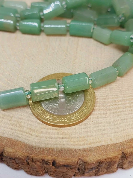 Bileklik Boy Yarım Dizi Aventurin Taşı 7x12mm (49946) (18CM UZUNLUĞUNDADIR)