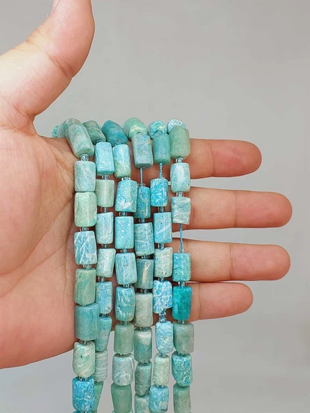 Bileklik Boy Amazonit Taşı 7x12mm Yarım Dizi (49934) (18CM UZUNLUĞUNDADIR) ürün görseli