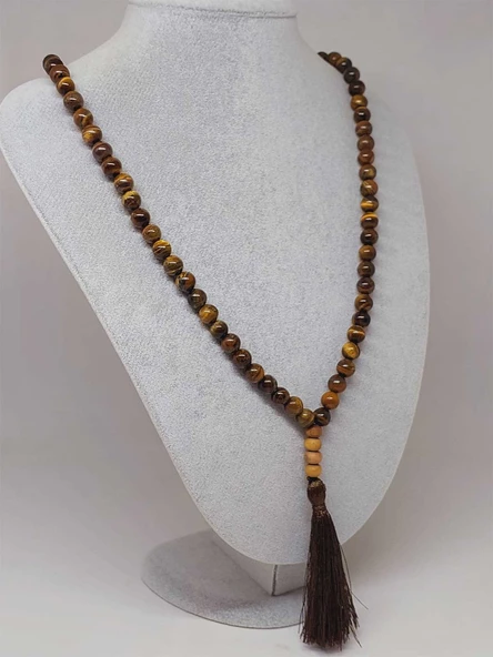 Kaplangözü Taşı108'lik Tibet Stili El Yapımı Mala Kolye (51394)